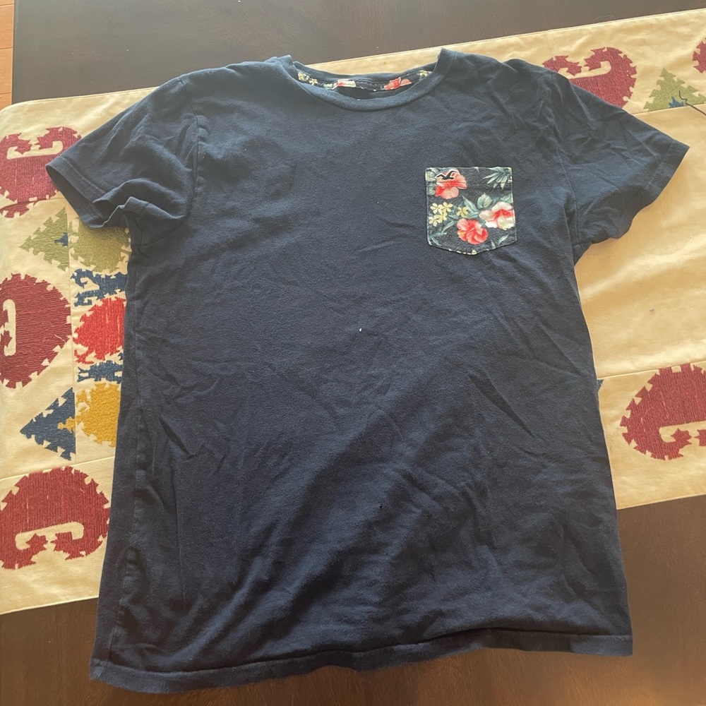 Hollister T Shirt with Flower Pocket